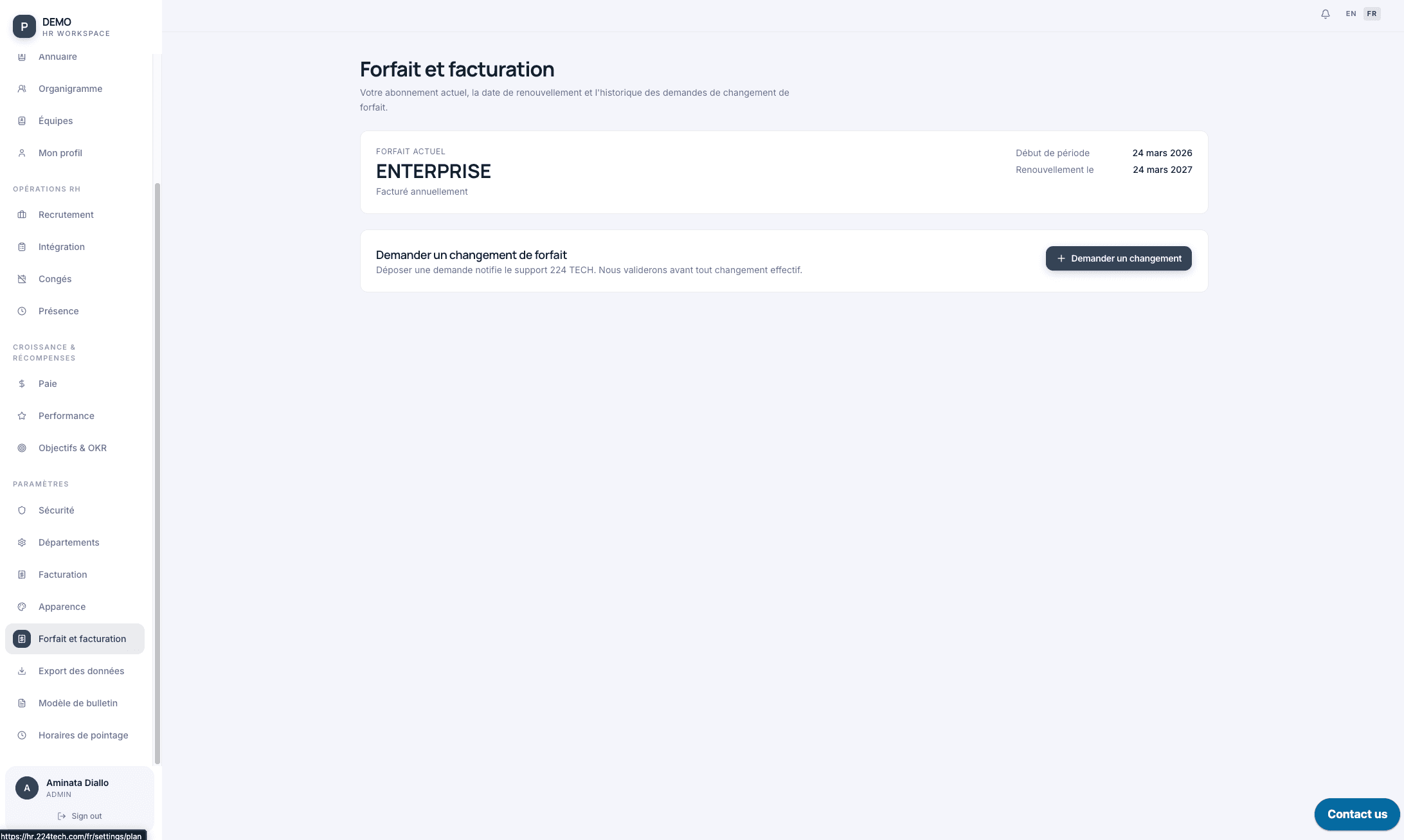 Plan & billing settings